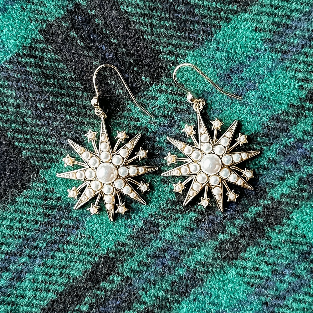 NWOT Draper James Pearl Star Drop Earrings